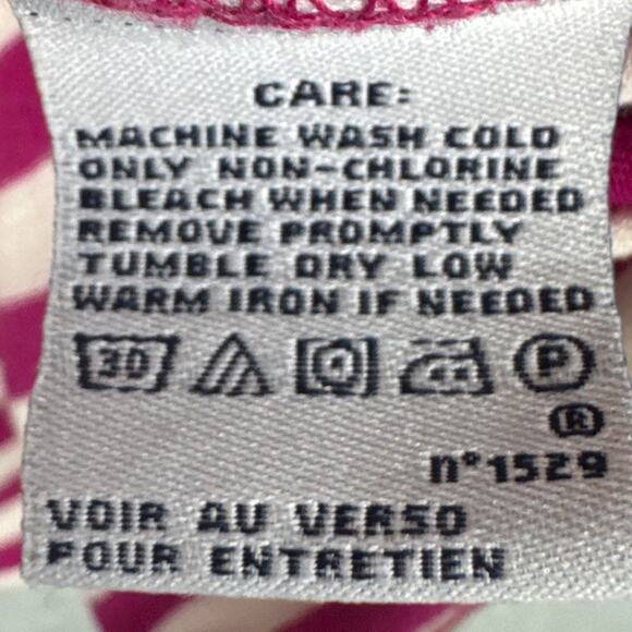 Ralph Lauren Sport Women's Striped V-Neck Top Pink White 3/4 Sleeve M Preppy - Picture 8 of 8